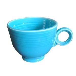 Vintage Fiesta turquoise ring handle tea cup